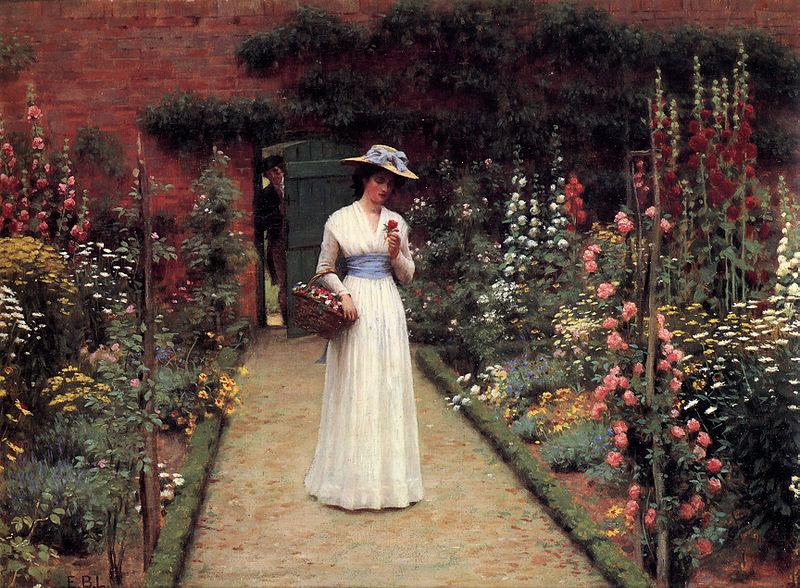 Edmund Blair Leighton Lady in a Garden